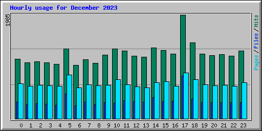 Hourly usage for December 2023