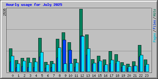 Hourly usage for July 2025