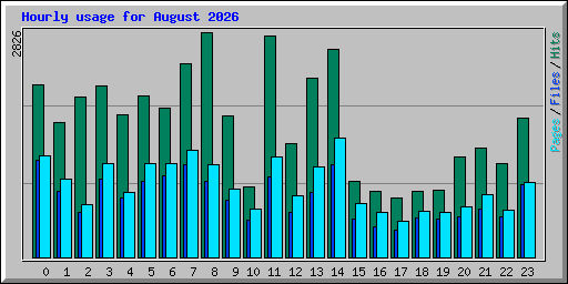 Hourly usage for August 2026